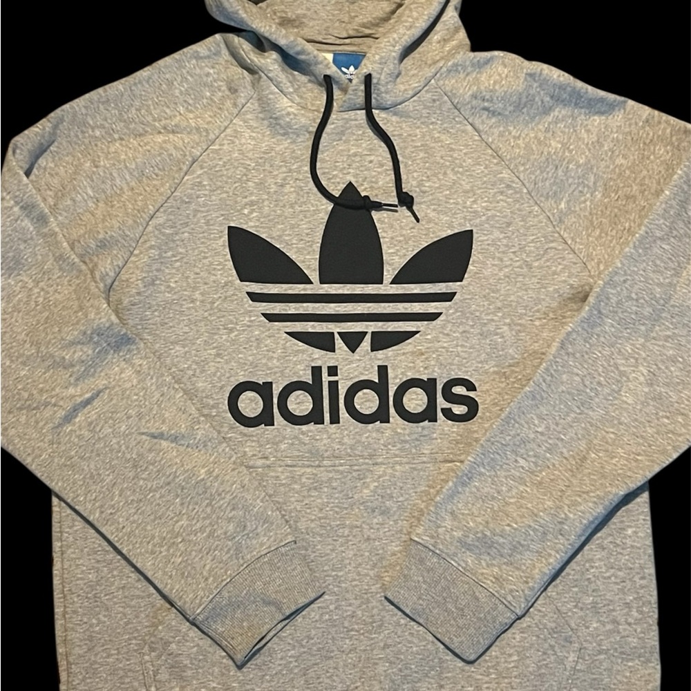 Adidas Gray Hoodie with Black Logo